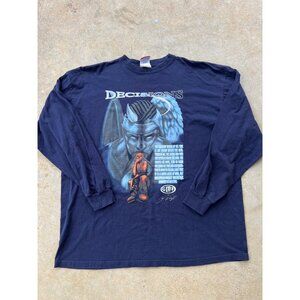 Vintage GMF Decisions Graphic Long Sleeve T-Shirt XL Navy Blue Made In USA P3